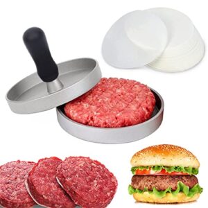 GPYG Hamburger Press, Burger Press Patty Maker with 100 Sheets Wax Paper, Non Stick Hamburger Press Patty Maker, Meat Beef Cheese Veggie Burger Patties Maker, Kitchen Gadgets