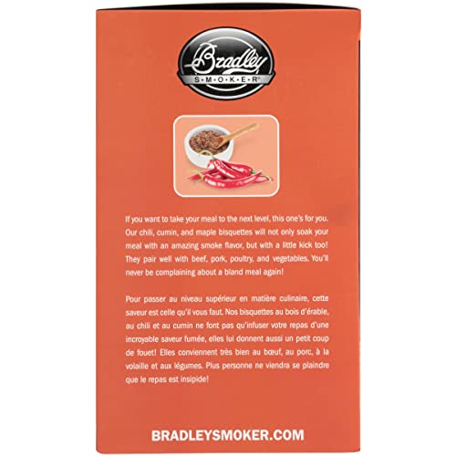 Bradley Smoker Bisquettes For Grilling and BBQ, Chili Cumin Premium Blend, 48 Pack