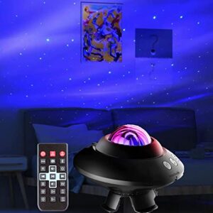 northern light projector star projector galaxy light with bluetooth speaker, starry sky projector lights for bedroom with ir remote,16 colors led night lights for kids room, adults home room decor