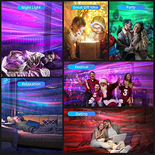 Northern Light Projector Star Projector Galaxy Light with Bluetooth Speaker, Starry Sky Projector Lights for Bedroom with IR Remote,16 Colors LED Night Lights for Kids Room, Adults Home Room Decor