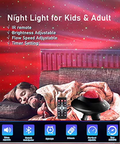 Northern Light Projector Star Projector Galaxy Light with Bluetooth Speaker, Starry Sky Projector Lights for Bedroom with IR Remote,16 Colors LED Night Lights for Kids Room, Adults Home Room Decor