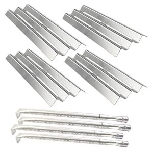 zemibi grill replacement parts for napoleon gas models lex485/605/730 le ld485 series grills s81001, stainless steel heat plate tent shields and heavy duty burner tubes, bbq repair kit, pack of 4