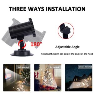 Snowflake Projector Lights Outdoor, Biger HD White Snowfall Lights Waterproof with RF Remote Control Timer, Landscape Decorative Projection Lamp for Xmas Holiday Wedding Party Decoration