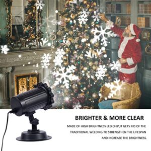 Snowflake Projector Lights Outdoor, Biger HD White Snowfall Lights Waterproof with RF Remote Control Timer, Landscape Decorative Projection Lamp for Xmas Holiday Wedding Party Decoration