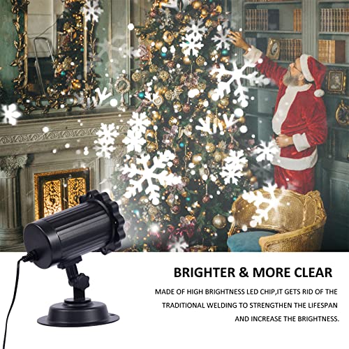 Snowflake Projector Lights Outdoor, Biger HD White Snowfall Lights Waterproof with RF Remote Control Timer, Landscape Decorative Projection Lamp for Xmas Holiday Wedding Party Decoration