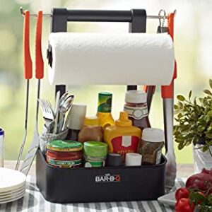 Mr. Bar-B-Q Adjustable Grilling Caddy | Store all your Grilling Accessories in One Place | Roller Towel Holder | Reduce Mess While Grilling