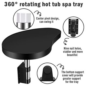 wuyule Spa Caddy Side Table Tray Hot Tub Table Tray 360° Rotation Design Spa Tray Cup Holder for Hot Tub