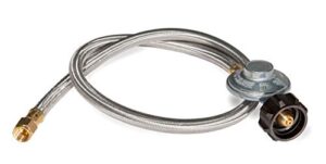 blackstone 5154 propane stainless steel braided hose & regulator for 22lb tank, gas grill & griddle animal, weather resistant & corrosion resistant – extends up to 3 feet