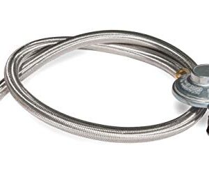 Blackstone 5154 Propane Stainless Steel Braided Hose & Regulator for 22lb Tank, Gas Grill & Griddle Animal, Weather Resistant & Corrosion Resistant – Extends Up to 3 Feet