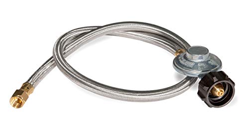 Blackstone 5154 Propane Stainless Steel Braided Hose & Regulator for 22lb Tank, Gas Grill & Griddle Animal, Weather Resistant & Corrosion Resistant – Extends Up to 3 Feet