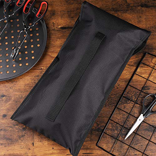 Healeved 2pcs BBQ Tool Storage Bags Barbecue Hardware Tool Holder Pouch Barbecue Tool Holder Bags for Camping Backyard Barbecue Black 18.7x8.2 inches