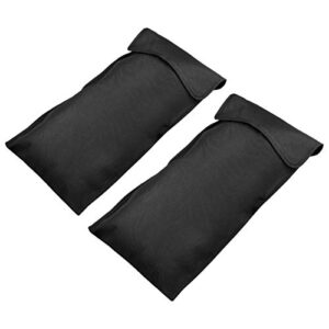 Healeved 2pcs BBQ Tool Storage Bags Barbecue Hardware Tool Holder Pouch Barbecue Tool Holder Bags for Camping Backyard Barbecue Black 18.7x8.2 inches