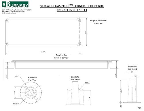 Burnaby Manufacturing VGP-CD-50 Concrete Deck Box Versatile Gas Plug, 1/2"