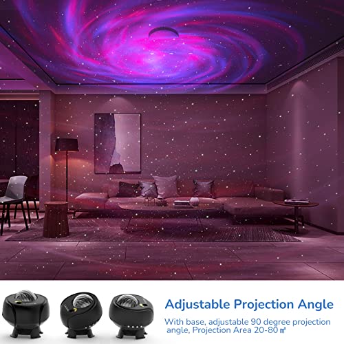 Cadrim 【Upgrade】 Star Projector, Galaxy Light Projector with Bluetooth Speaker and Remote, Night Light Projector for Adults and Kids, Largest Coverage Area, Changable Nebula and Galaxy Shapes