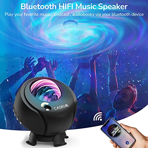 Cadrim 【Upgrade】 Star Projector, Galaxy Light Projector with Bluetooth Speaker and Remote, Night Light Projector for Adults and Kids, Largest Coverage Area, Changable Nebula and Galaxy Shapes