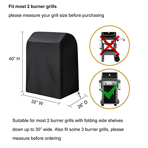 Samhe Grill Cover, 32-Inch Waterproof UV Resistant Heavy Duty BBQ Gas Grill Cover for Nexgrill Brinkmann Weber Char-Broil and More