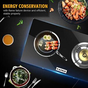 Outdoor & Indoor Portable Propane Stove, Single & Double Burners with Gas Premium Hose for Backyard Kitchen, Camping Grill, Hiking Cooking, Outdoor Recreation (RQ62-LARGE,2Burners)