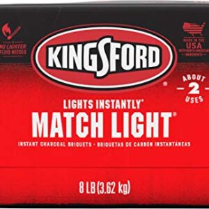 Kingsford Match Light Instant Charcoal Briquettes, BBQ Charcoal for Grilling, Ready in 10 Minutes, No Lighter Fluid or Starter Needed, 12 lbs