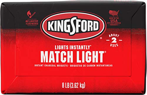 Kingsford Match Light Instant Charcoal Briquettes, BBQ Charcoal for Grilling, Ready in 10 Minutes, No Lighter Fluid or Starter Needed, 12 lbs