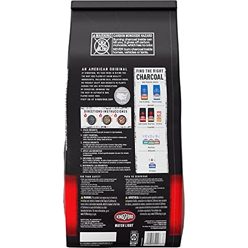 Kingsford Match Light Instant Charcoal Briquettes, BBQ Charcoal for Grilling, Ready in 10 Minutes, No Lighter Fluid or Starter Needed, 12 lbs