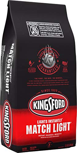 Kingsford Match Light Instant Charcoal Briquettes, BBQ Charcoal for Grilling, Ready in 10 Minutes, No Lighter Fluid or Starter Needed, 12 lbs