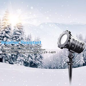 SOMKTN Snow Projector Lights-Snowfall Light Projector-Christmas Snowflake Show Projector-Waterproof Decorative Lighting Dynamic Snow Projector for Halloween, Holiday, Birthday, Wedding and Party