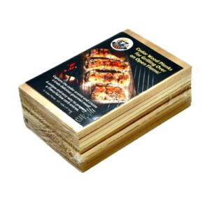 east coast cedar planks for grilling salmon made from 100% natural maine white cedar -12 pack – adds a delicious smokey flavor – great for all fish and meats…