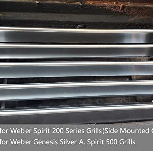 GasSaf 21.5" Flavorizer Bars Replace for Weber 7534, Genesis Silver A, Spirit 200 Series E/S200 E/S-210, Spirit 500 with Side Control Knob, 5-Pack Stainless Steel Flavor Bars(21.5" x 1.7" x 1.7")