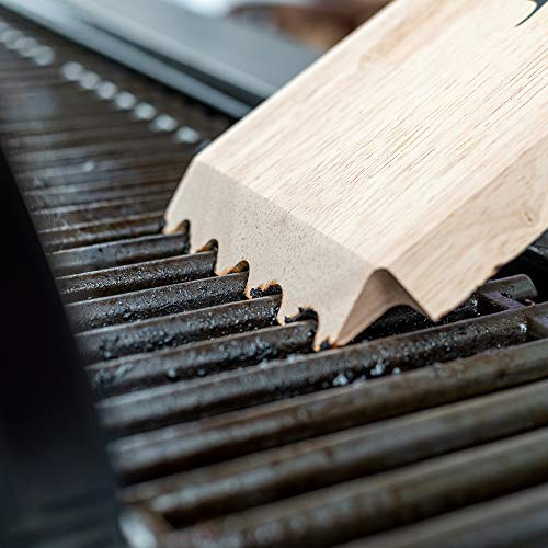 ELK BBQ Grill Wooden Scraper - Compatible with Charcoal and Gas Barbecue Grill Grates - Safe, Natural and Bristle-Free Cleaning