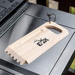 ELK BBQ Grill Wooden Scraper - Compatible with Charcoal and Gas Barbecue Grill Grates - Safe, Natural and Bristle-Free Cleaning