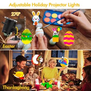 EcoGuru Christmas Projector Lights Outdoor, LED Christmas Light Projector Upgraded IP65 Waterproof 12 HD Effects Holiday Projection Lights Outdoor for Xmas Birthday Party Holiday, Spike/Ground