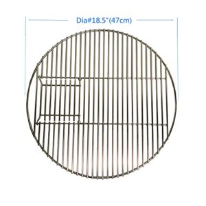 BBQSTAR Grill Grate 18.5-inch Round Stainless Steel Cooking Grate for Large Big Green Egg, Vision, Kamado Joe Classic Joe Series Kamado Ceramic Charcoal Grills