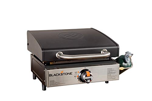 Blackstone 1814 Stainless Steel Propane Gas Portable, 12, 000 BTUs, 17 Inch, Black & 17 inch Griddle Cover and Carry Bag Water Resistant 600D Polyester Heavy Duty Flat top 17'' Gas Grill Cover