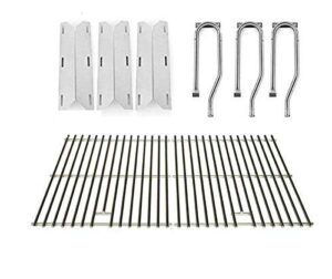 repair kit for jenn air 720-0336, 7200336, 720 0336 bbq gas grill includes 3 stainless burner, 3 stainless heat plate and stainless cooking grates