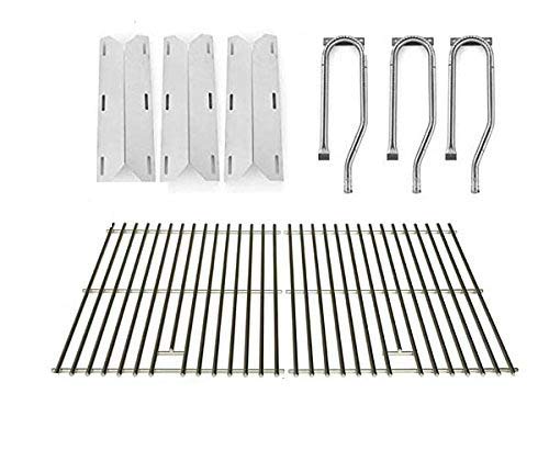 Repair Kit for Jenn Air 720-0336, 7200336, 720 0336 BBQ Gas Grill Includes 3 Stainless Burner, 3 Stainless Heat Plate and Stainless Cooking Grates