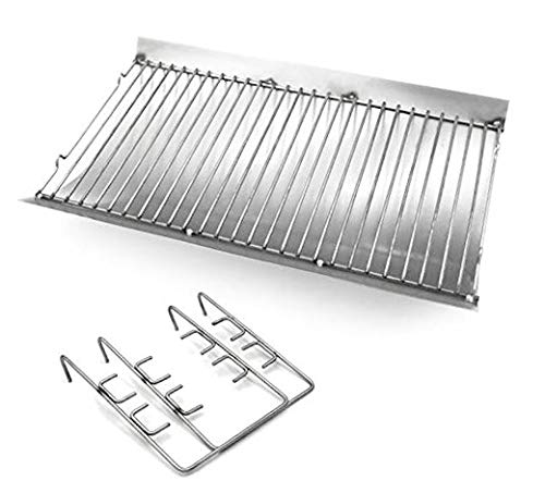 Votenli P0350H (1-Pack) 27 inches Steel Ash Pan with Wire Grate for Chargriller Charcoal Grill 1224, 1324, 2121, 2222, 2727, 2828, 2929, Chargriller 200048,Charbroil 1730205 (27 x 13 1/4)