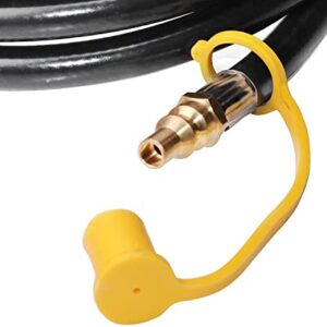 DOZYANT 10 Feet 1/4" Quick Connect RV Propane Hose Converter Replacement for 1 lb Throwaway Bottle Connects 1 LB Bulk Portable Appliance to RV 1/4" Female Quick Disconnect