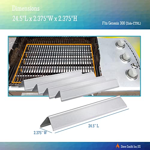 Tombili 24.5" for Weber Genesis Flavorizer Bars, Fits Genesis 300 Series E310 with Side-Mounted Control Panel Gas Grills(2007-2010).