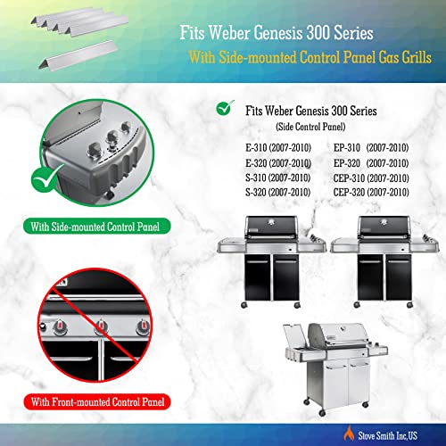 Tombili 24.5" for Weber Genesis Flavorizer Bars, Fits Genesis 300 Series E310 with Side-Mounted Control Panel Gas Grills(2007-2010).