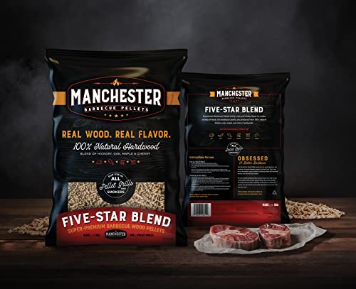 Manchester Barbecue Wood Pellets for Smoker - Super-Premium BBQ Wood Pellets, Competition Blend Pellets for Pellet Grill, 100% Natural Hardwood Hickory, Oak, Maple, and Cherry