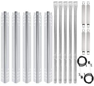 stainless steel grill part kit for charbroil performance 5 burner 463347519, 475 4 burner 463347017, 463673017, 463376018p2 liquid propane grills, grill burners, heat plates, crossover tube, ignition