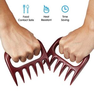 Unicook [Clearance] BBQ Claws 2 Pack, Shredder Claws to Shred Lift & Carve Pork, Turkey, Chicken, Brisket, Ham, Helpful Barbecue Tool, Merlot