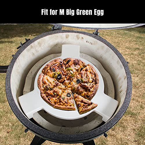 Ceramic Plate Setter Heat Deflector for Medium Big Green Egg Plate Setter Smoking Stone Pizza Stone ConvEGGtor Big Green Egg Accessories Heat Plate Replacement for Kamado Grill