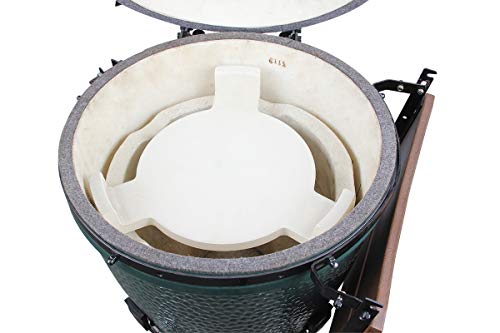 Ceramic Plate Setter Heat Deflector for Medium Big Green Egg Plate Setter Smoking Stone Pizza Stone ConvEGGtor Big Green Egg Accessories Heat Plate Replacement for Kamado Grill