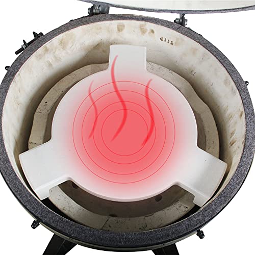 Ceramic Plate Setter Heat Deflector for Medium Big Green Egg Plate Setter Smoking Stone Pizza Stone ConvEGGtor Big Green Egg Accessories Heat Plate Replacement for Kamado Grill