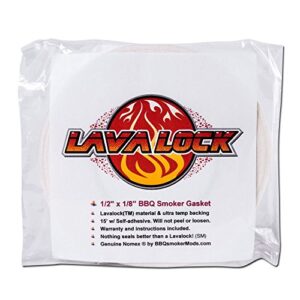 LAVALOCK 1/2" x 1/8" Nomex Grilling High Temp BBQ smoker gasket, white self stick