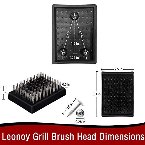 8 PCS Grill Brush Replacement Heads, Leonyo Wire Bristle Free Grilling Accessories Cleaning Brush Replaceable Heads for Grill Brush and Scraper, Grill Barbecue Cleaner Refill, Perfect Griller Choice