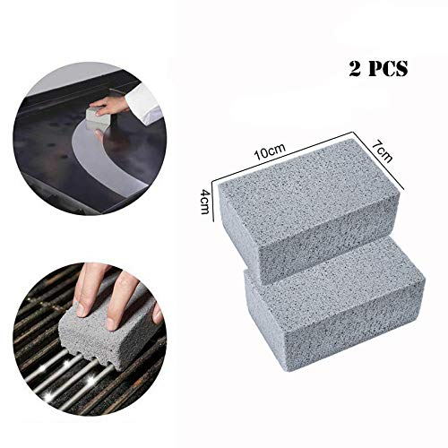 27” Round Under Grill Mat with 2 Grill Cleaning Bricks Felt Mat for BBQ Grill Charcoal Grill Desk Deck Patio Floor Protector Indoor and Outdoor Use