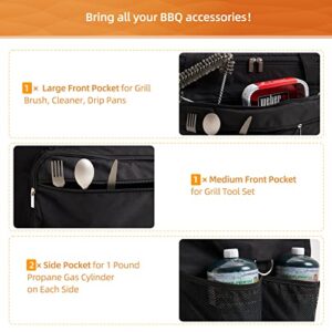 Grill Carry Bag for Weber Q1000 Q1200 Liquid Propane Grill, NOELIFE 600D Water-Resistant Outdoor BBQ Grilling Carry Bag, Black (Bag Only)