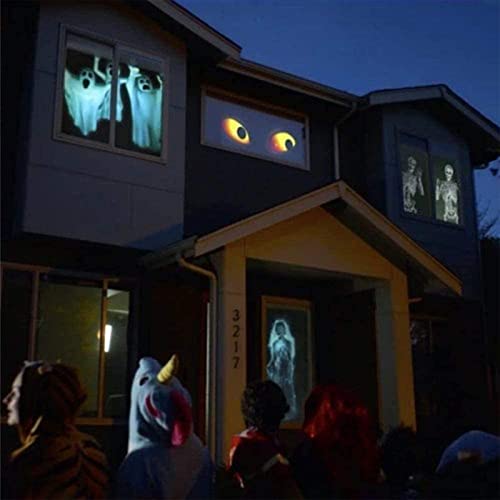 TADEAU Halloween Projector, Window Projector, 12 Types Horror Movie Led Projector Lights, Used for Halloween Outdoor Garden Decoration Family Outdoor Party Children's Projector